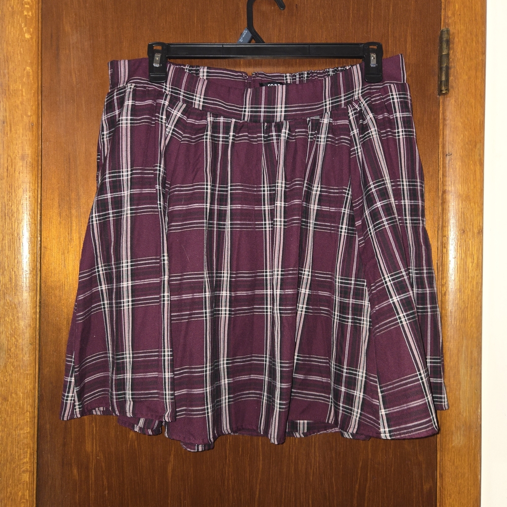 Torrid Burgundy Plaid Skater Skirt
